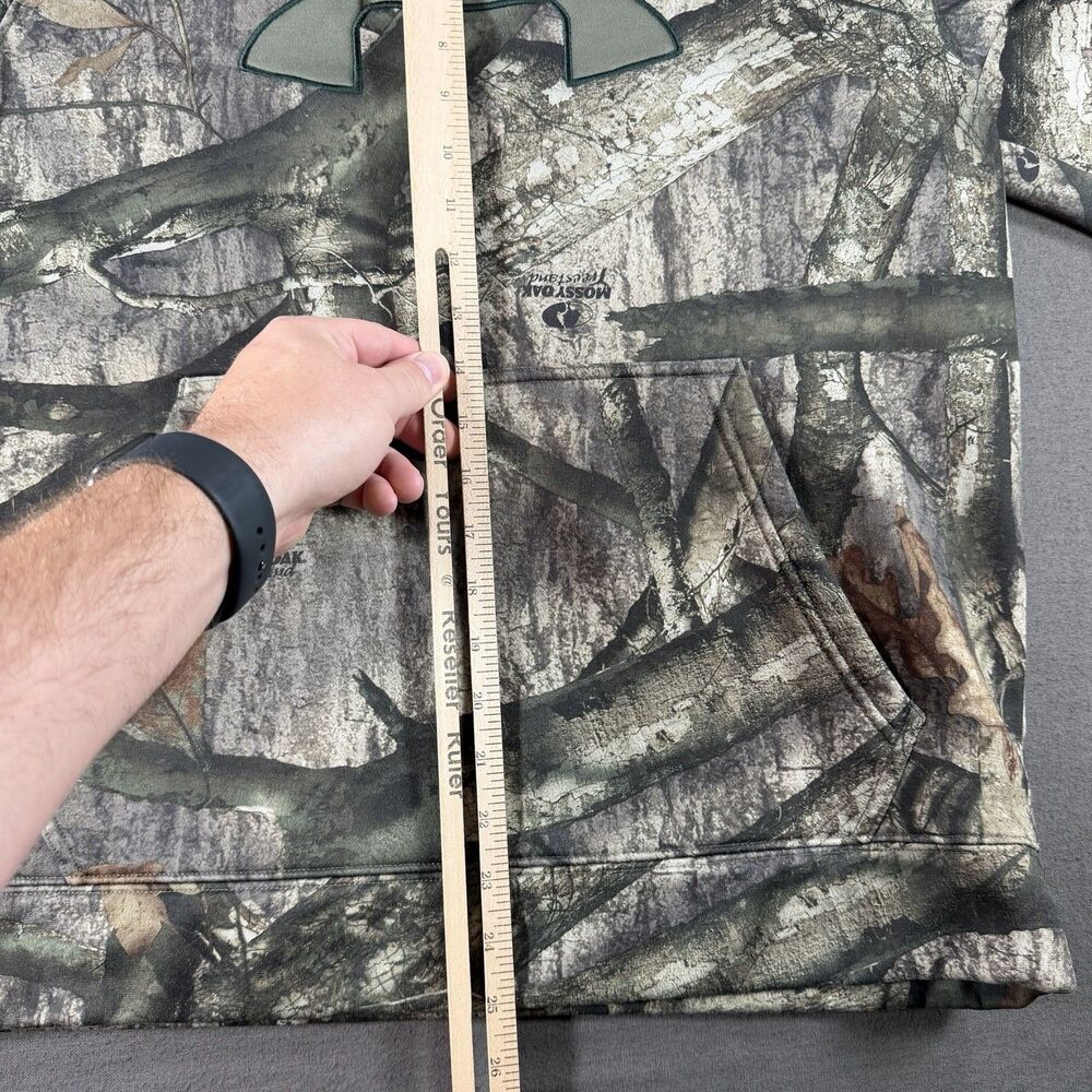 Under Armour Hoodie Mens Medium Mossy Oak Treestand Camo Pullover Sweatshirt - Picture 6 of 8